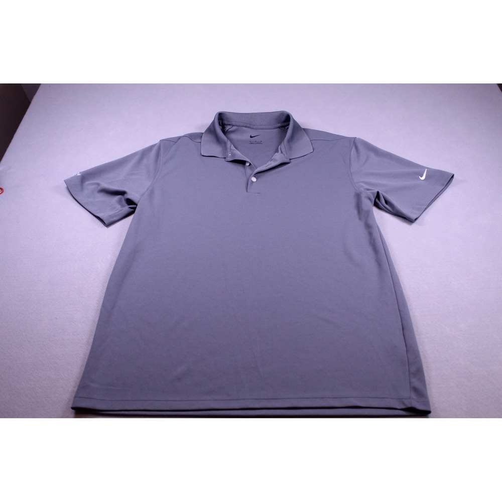Nike Golf Mens Gray Short Sleeve Polo Shirt Eagles Wings Size Medium